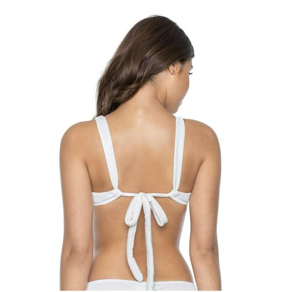 NWT PQ Pilyq Revolve White Pearl Halter Cheeky Bottom Bikini, Size Medium - Picture 4 of 8